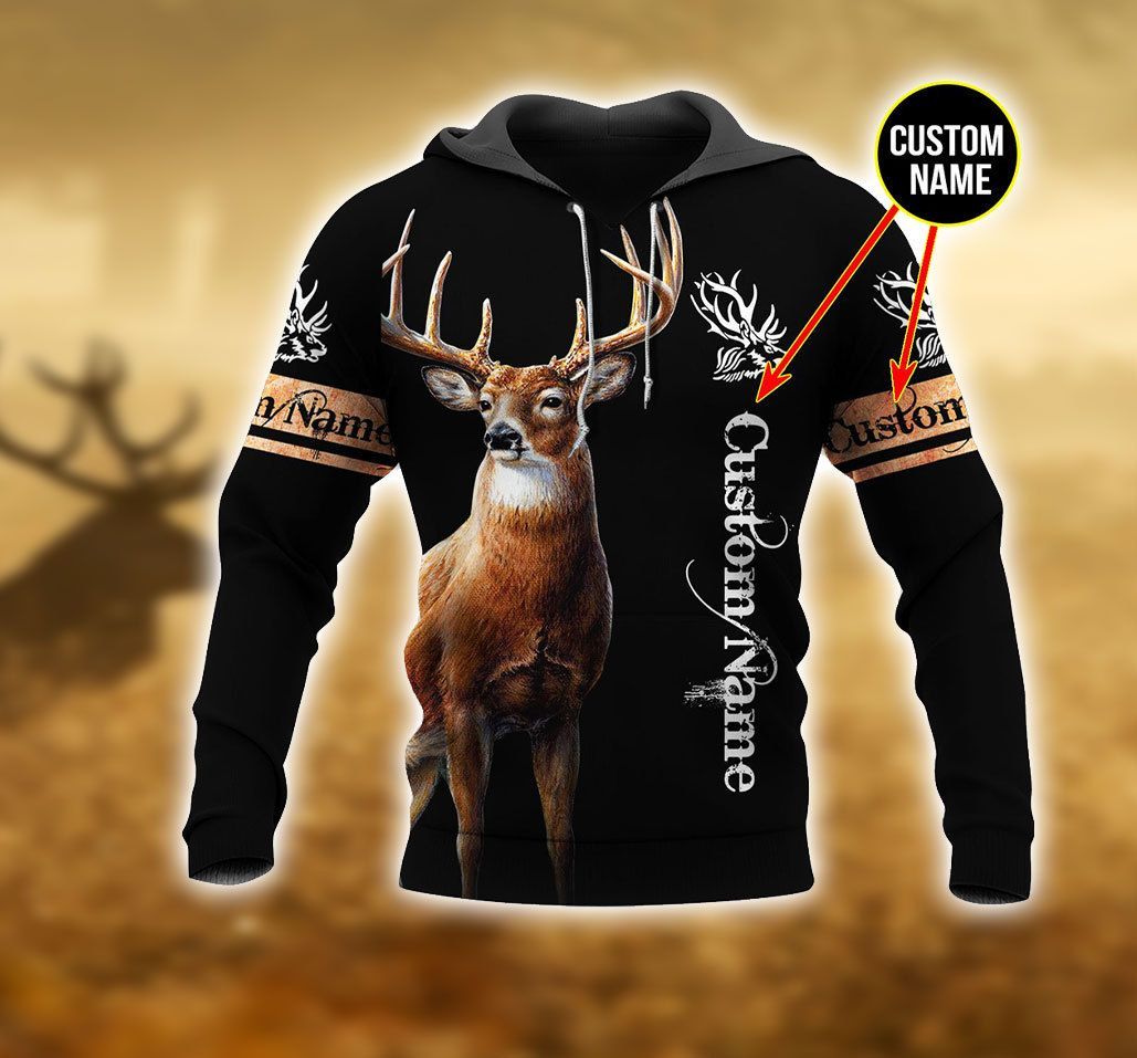 DEER HUNTING CUSTOM NAME HOODIE PP TDT052009A14TK