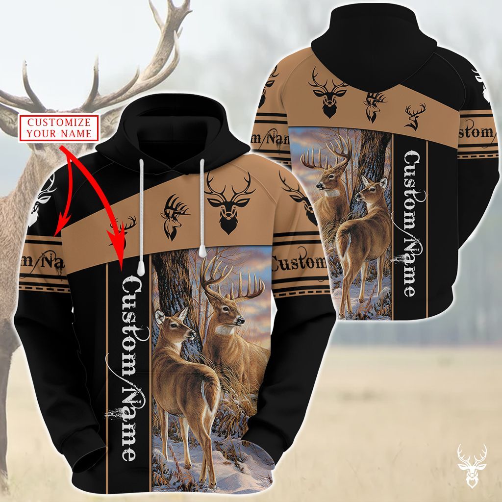 DEER HUNTING CUSTOM NAME HOODIE QQ TDT092009L04TO