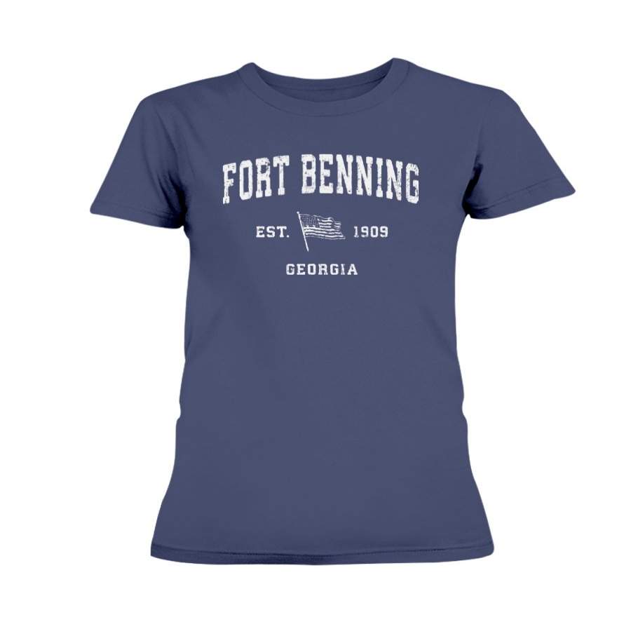 Fort Benning Georgia GA T-Shirt Vintage US Flag Sports Tee