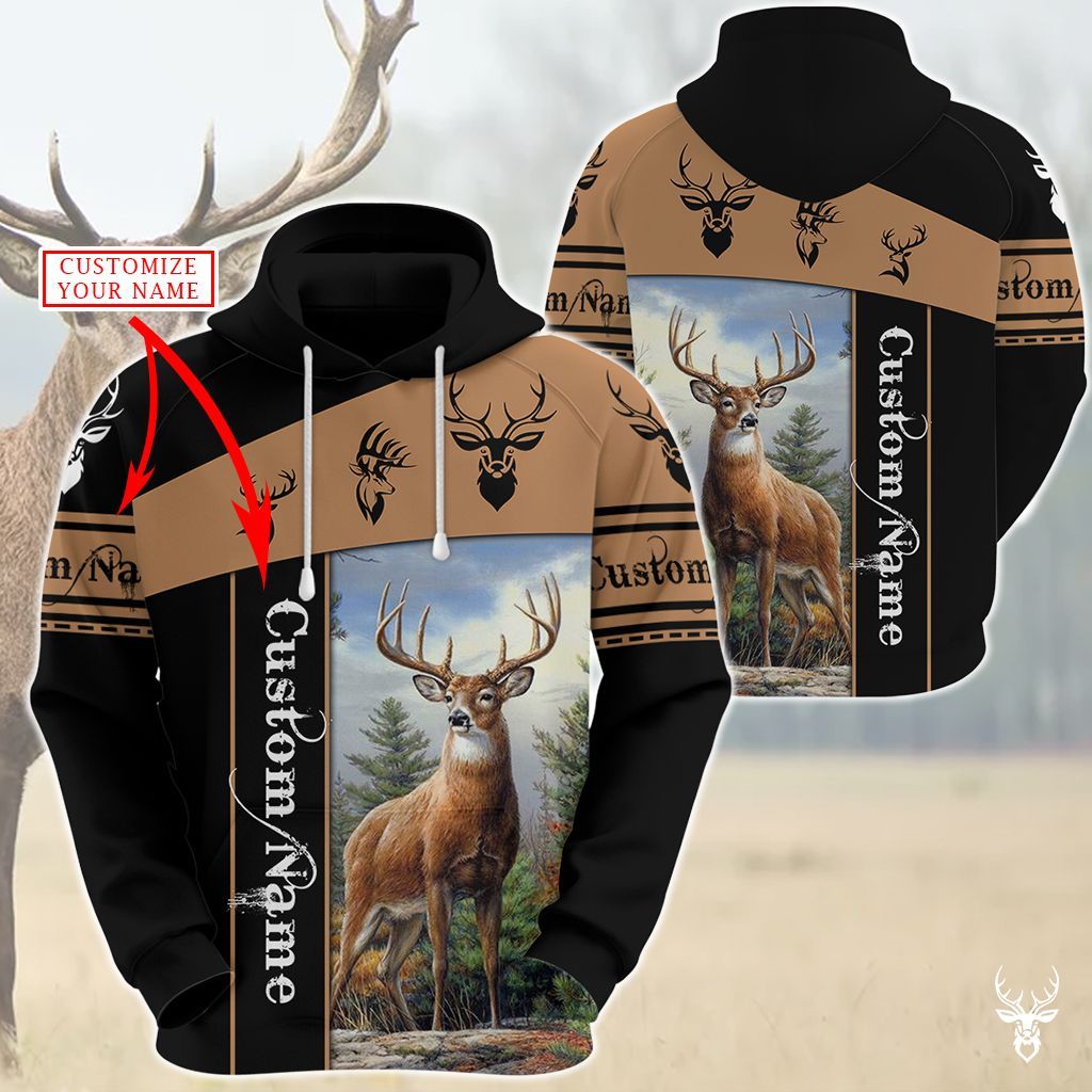 DEER HUNTING CUSTOM NAME HOODIE QQ TDT092009L03TA