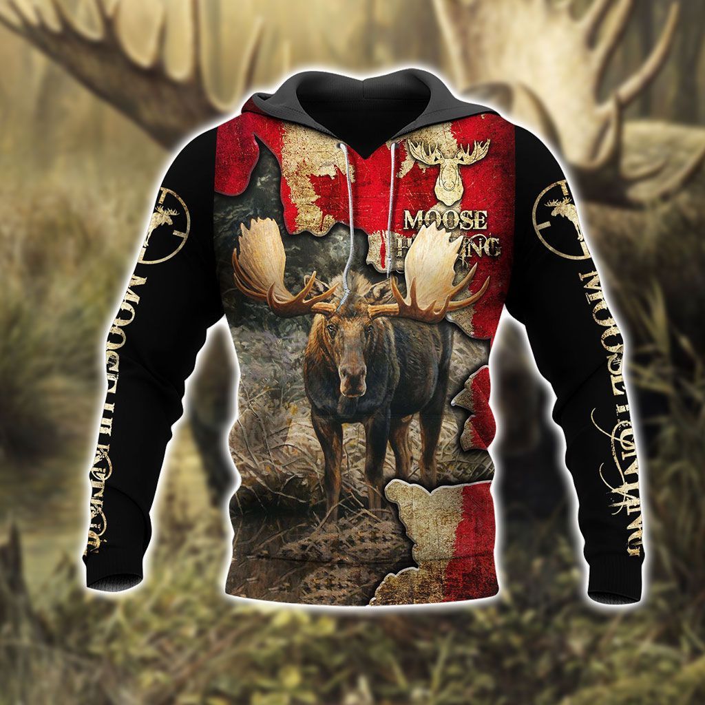 COOL MOOSE HUNTING 3D HOODIE QQ TDT082009A18YV