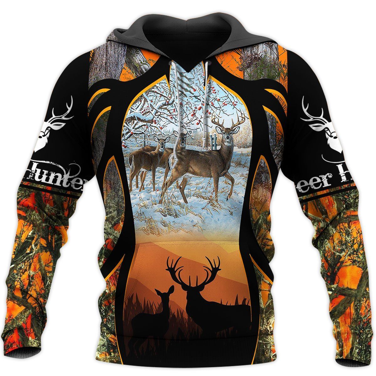 DEER HUNTING ORANGE CAMO 8 BT HOODIE | TDT142009A29GH