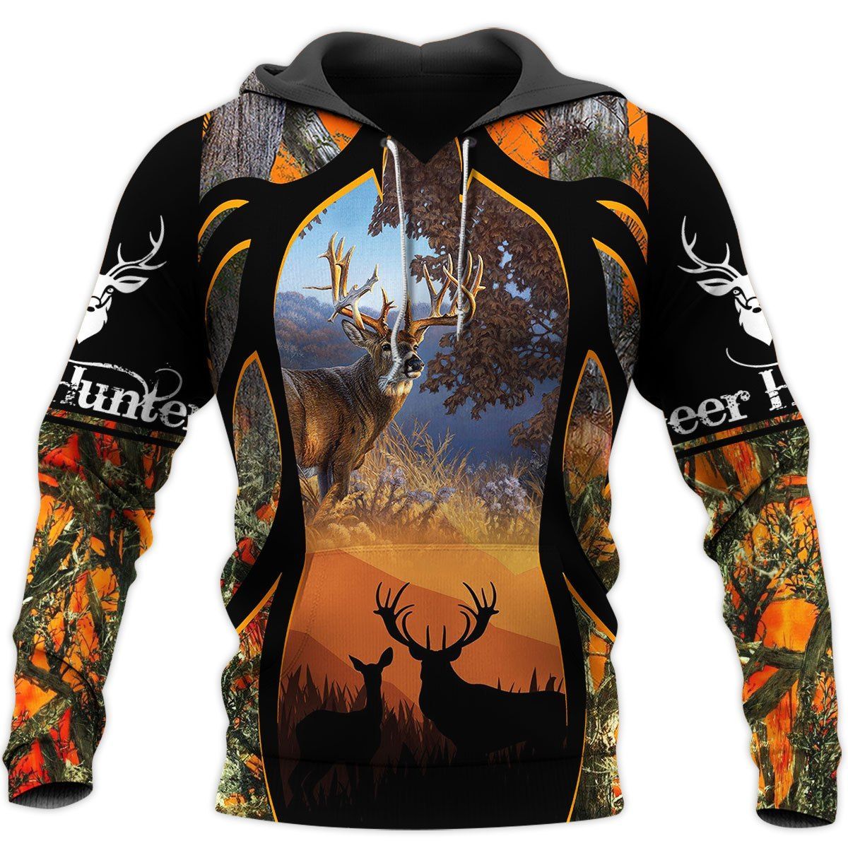 DEER HUNTING ORANGE CAMO 4 BT HOODIE | TDT142009A29GH