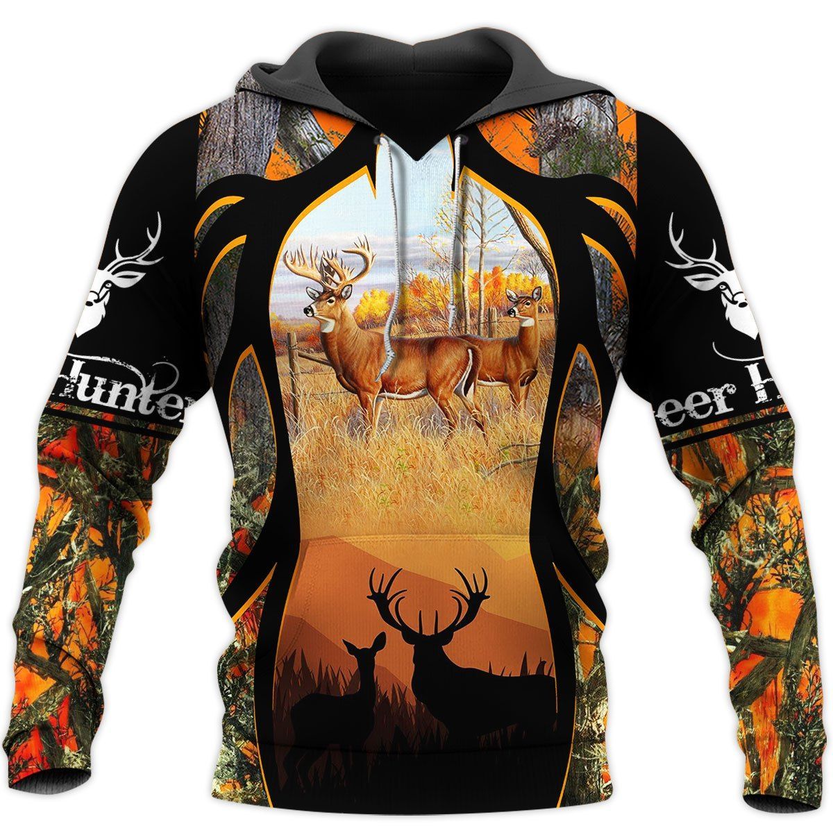 DEER HUNTING ORANGE CAMO 5 BT HOODIE | TDT142009A29GH