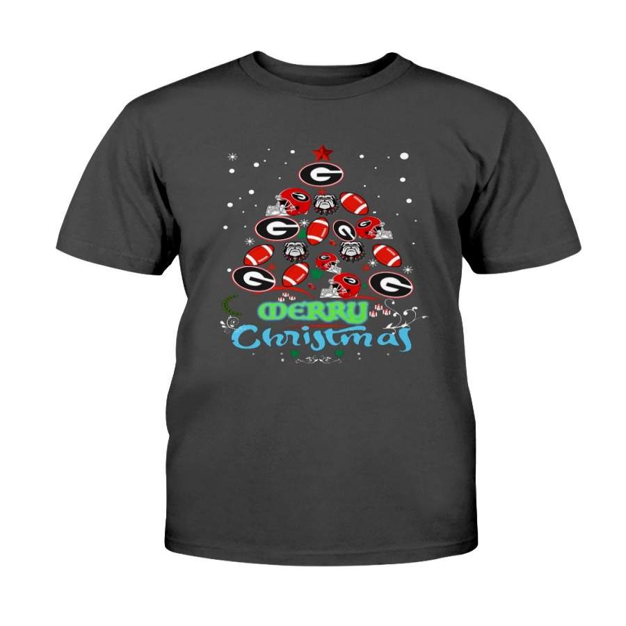 Georgia Bulldog christmas tree ugly sweater T-Shirt