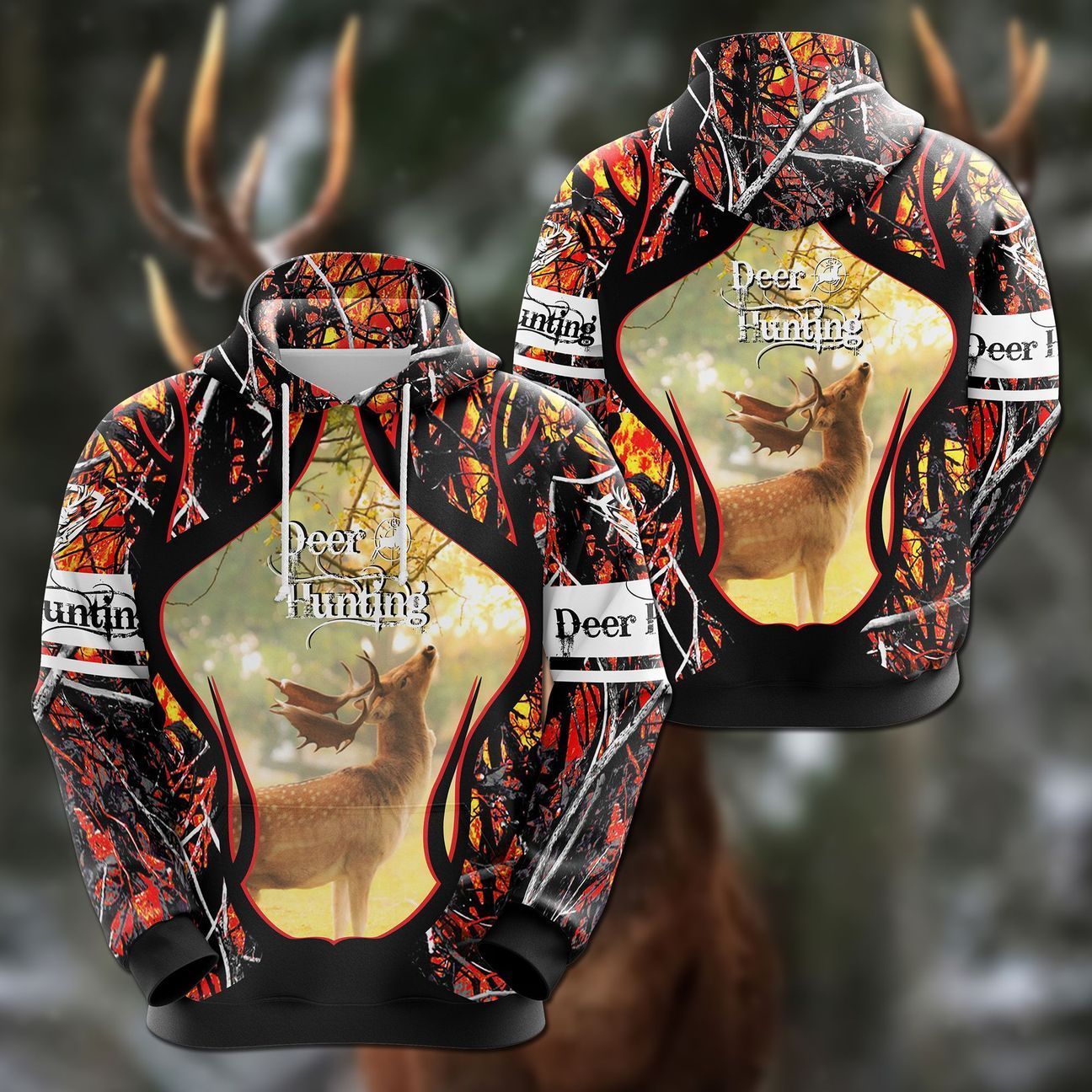 ZCB222009A40BG DEER HUNTING 3D HOODIE BT