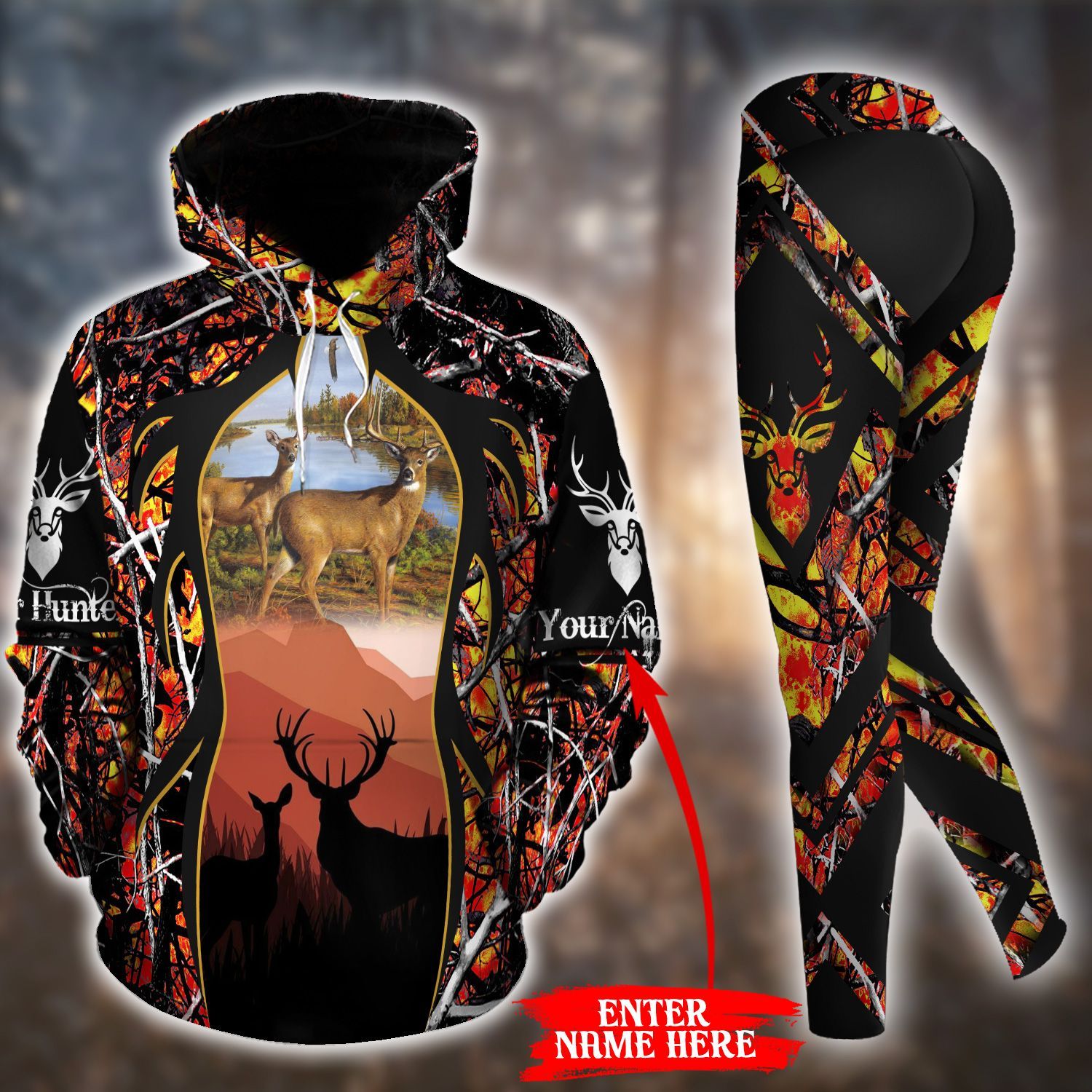 Deer Hunting Personalized TC141203HD Legging Hoodie Tanktop Set