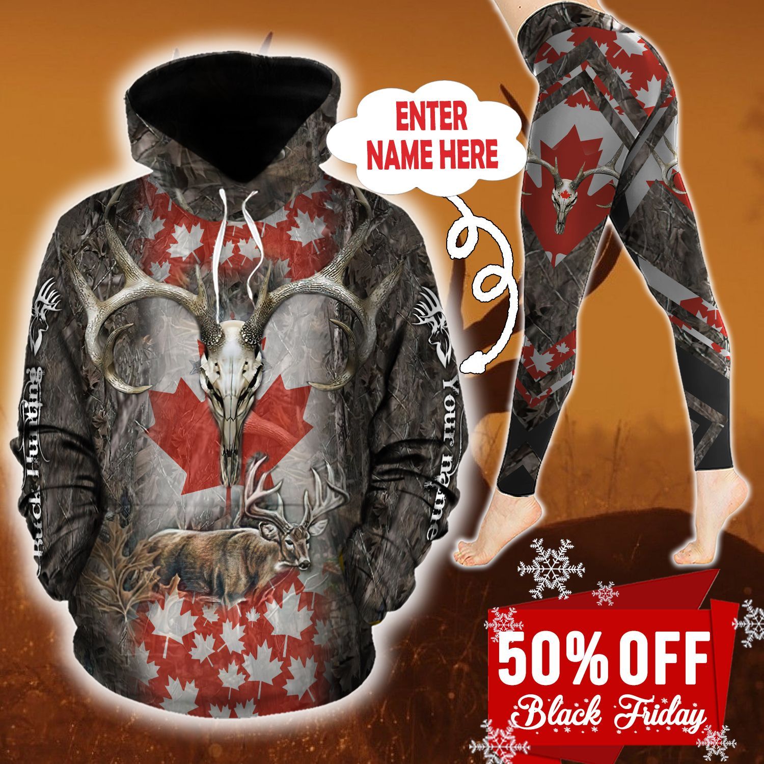 Canada Hunting Personalized TC251101HD Legging And Hoodie Ultra Soft and Warm