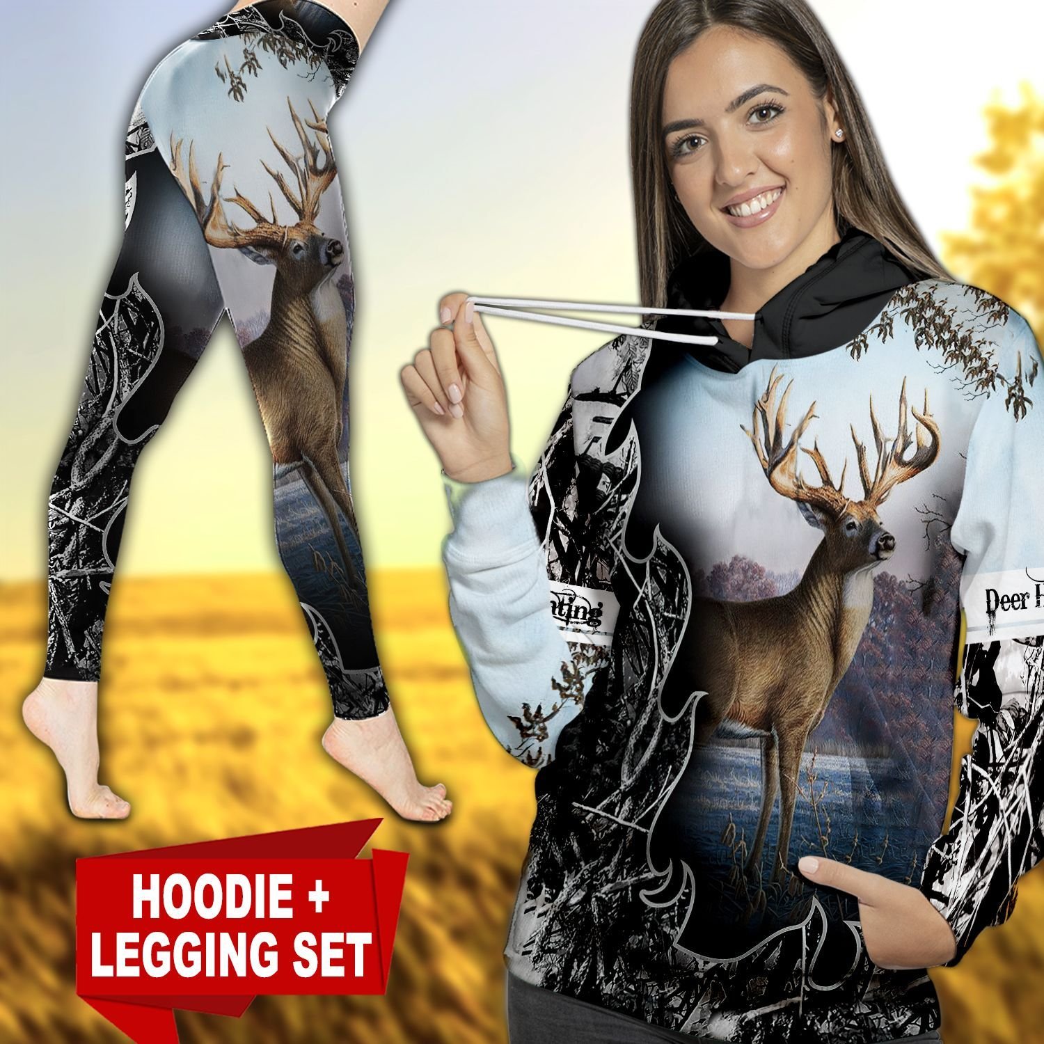 Deer Hunting Country Girl TC091126HD Legging And Hoodie Ultra Soft and Warm