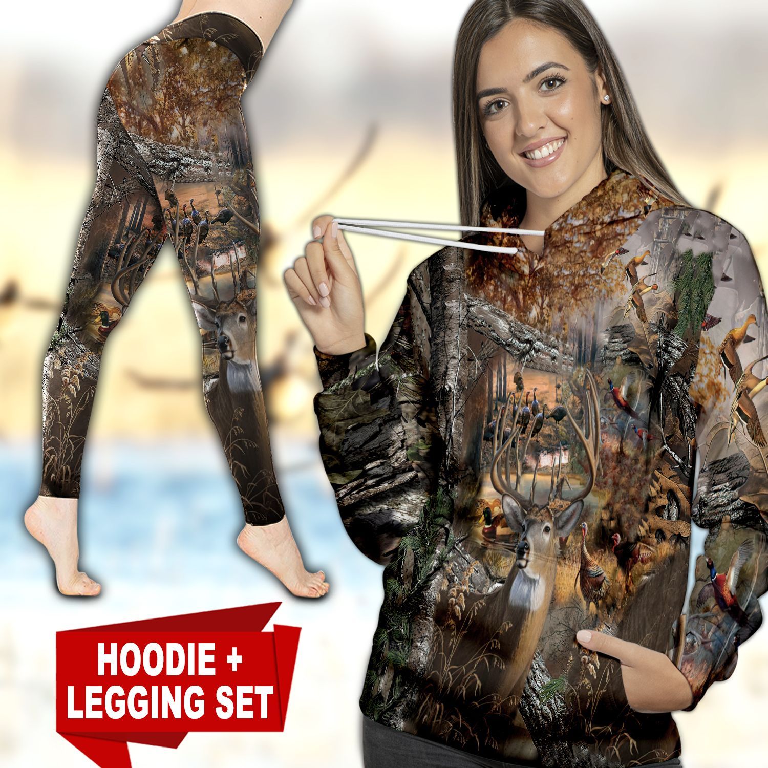 Deer Hunting Country Girl TC091127HD Legging And Hoodie Ultra Soft and Warm