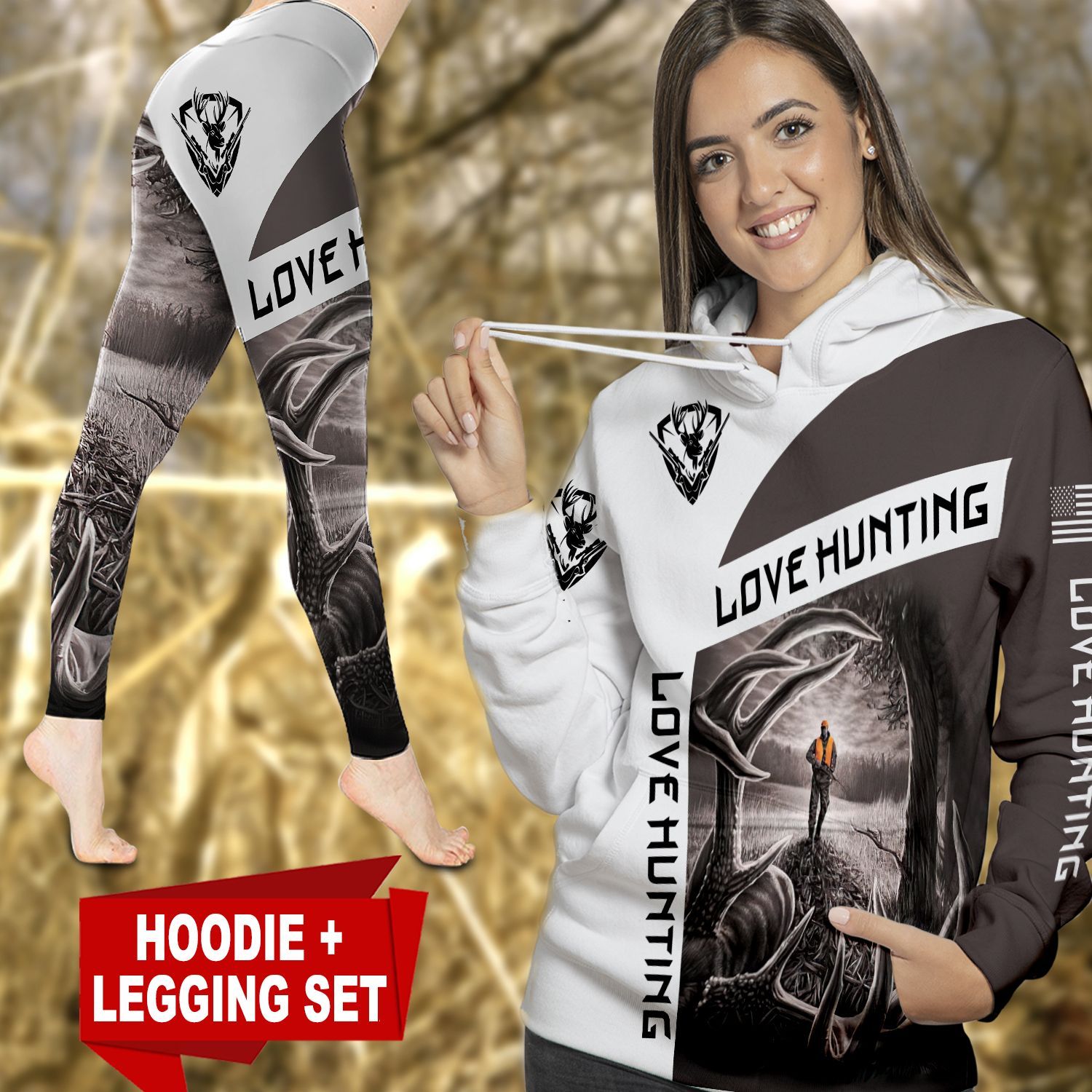 Deer Hunting Country Girl TC091128HD Legging And Hoodie Ultra Soft and Warm