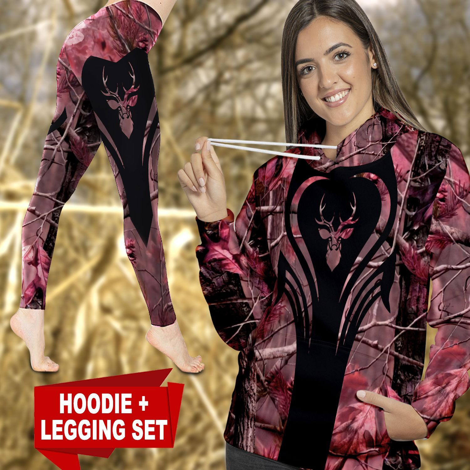 Deer Hunting Country Girl TC021109CT Legging And Hoodie Ultra Soft and Warm