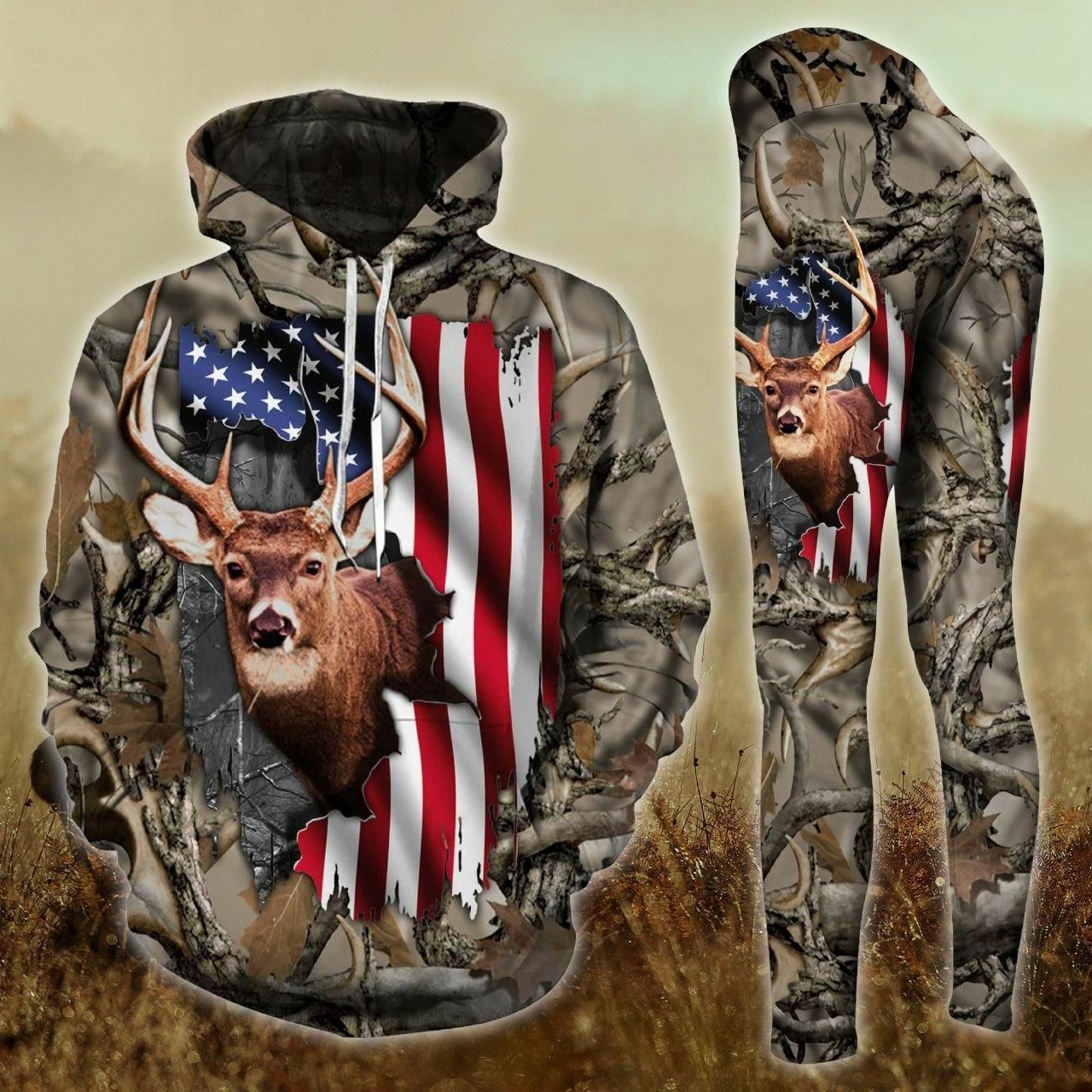 Deer Hunting TCCL041117 Legging And Hoodie Ultra Soft and Warm