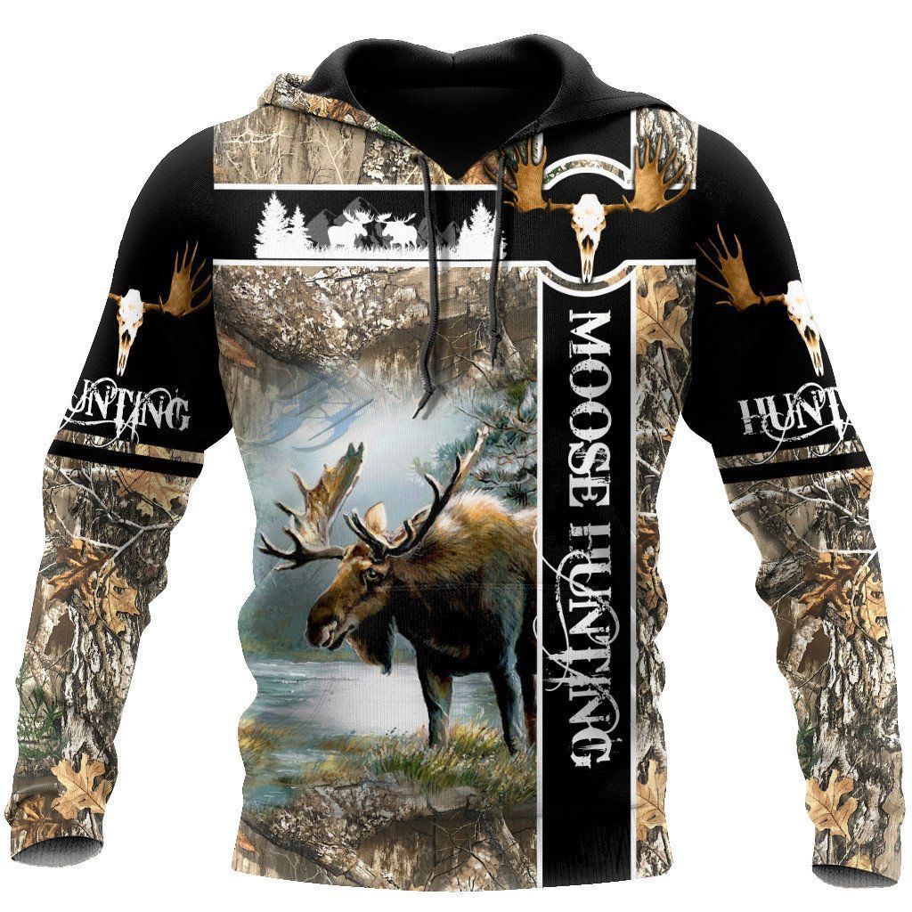 Moose Hunting Camouflage Best 3D Printed Sublimation Hoodie Hooded Sweatshirt Comfy Soft And Warm For Men Women S to 5XL CTC1301297