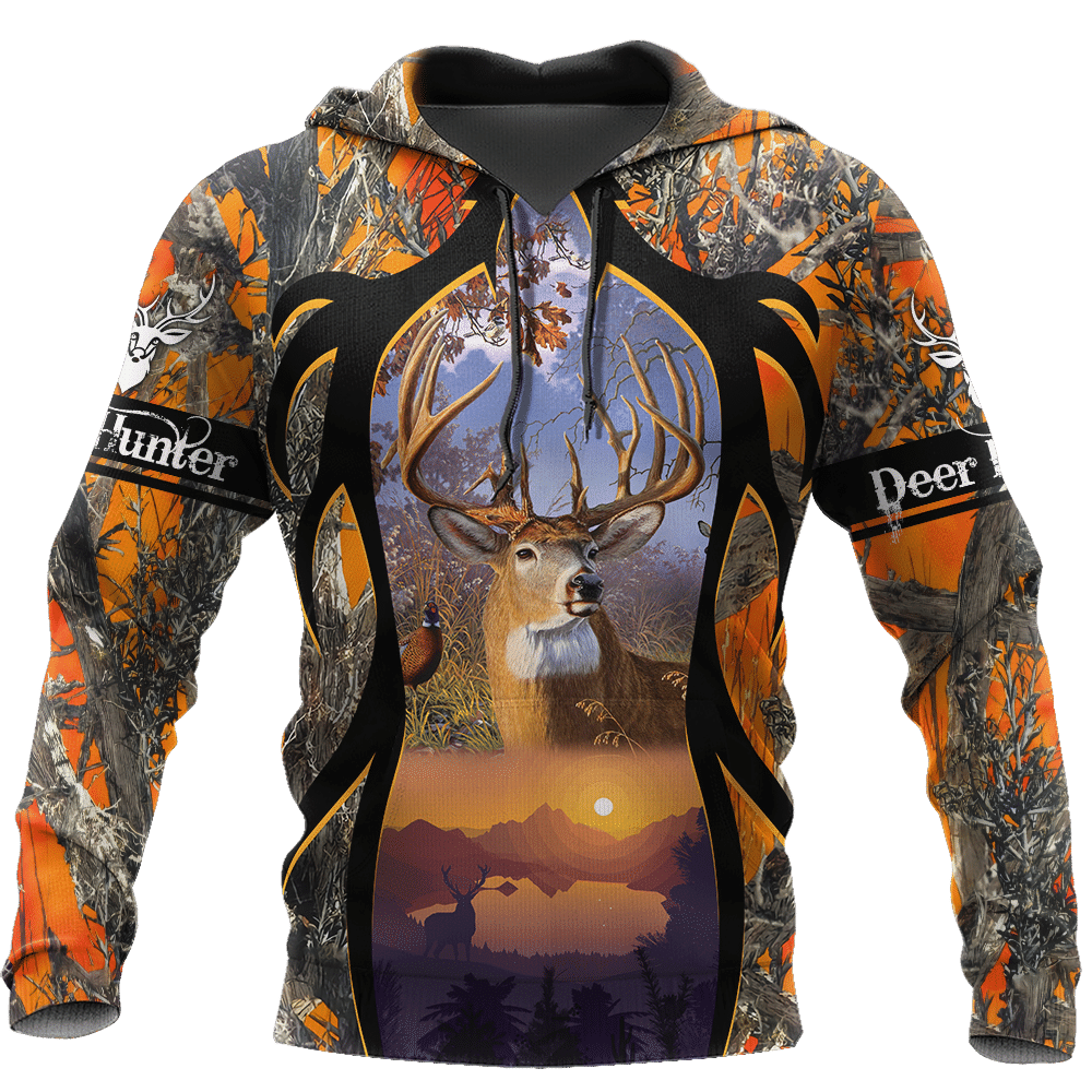 Camouflage Deer Hunting Cool 3D Printed Sublimation Hoodie Hooded Sweatshirt Comfy Soft And Warm For Men Women S to 5XL CTC1301623