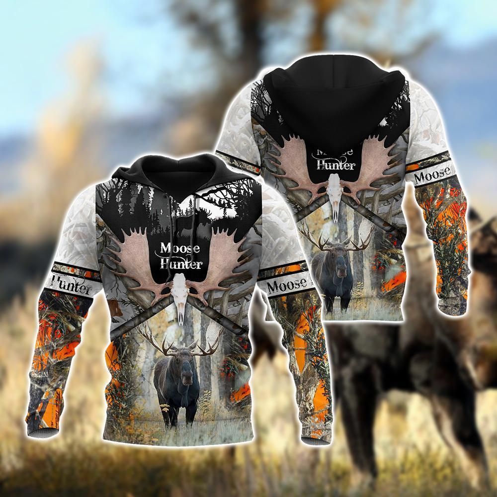 Camouflage Moose Hunting Unique 3D Printed Sublimation Hoodie Hooded Sweatshirt Comfy Soft And Warm For Men Women S to 5XL CTC1501631