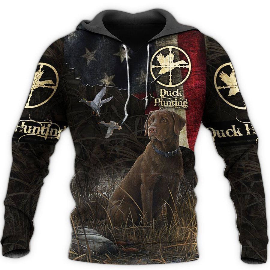 Dog Hunting Duck Cool Design 3D Printed Sublimation Hoodie Hooded Sweatshirt Comfy Soft And Warm For Men Women S to 5XL CTC15011209