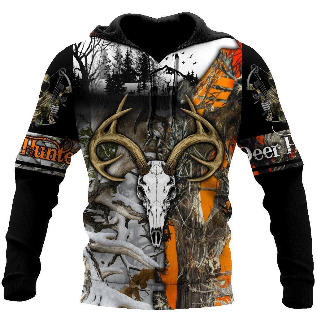 Deer Hunting Orange Camouflage 3D Printed Sublimation Hoodie Hooded Sweatshirt Comfy Soft And Warm For Men Women S to 5XL CTC1501569