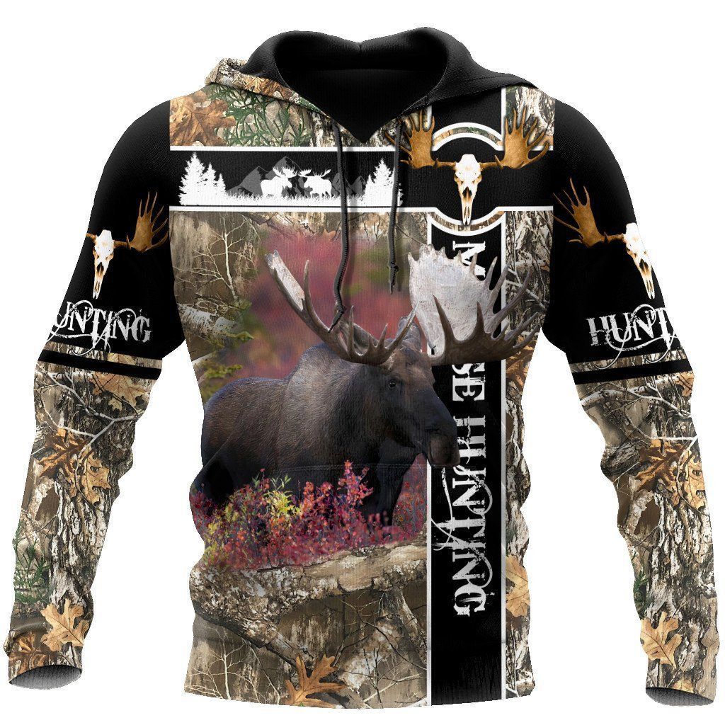 Moose Hunting Camouflage Best 3D Printed Sublimation Hoodie Hooded Sweatshirt Comfy Soft And Warm For Men Women S to 5XL CTC1501326