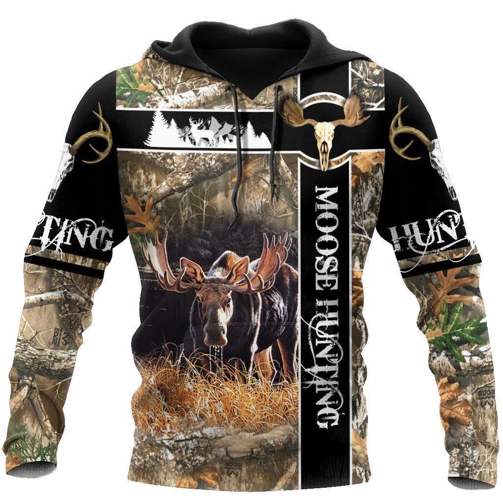 Moose Hunting Camouflage 3D Printed Sublimation Hoodie Hooded Sweatshirt Comfy Soft And Warm For Men Women S to 5XL CTC1301290