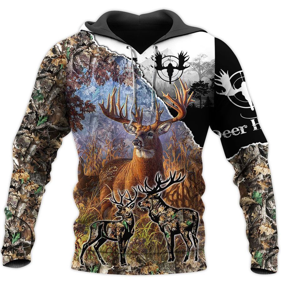 Deer Hunting Camouflage Cool Design 3D Printed Sublimation Hoodie Hooded Sweatshirt Comfy Soft And Warm For Men Women S to 5XL CTC15011241