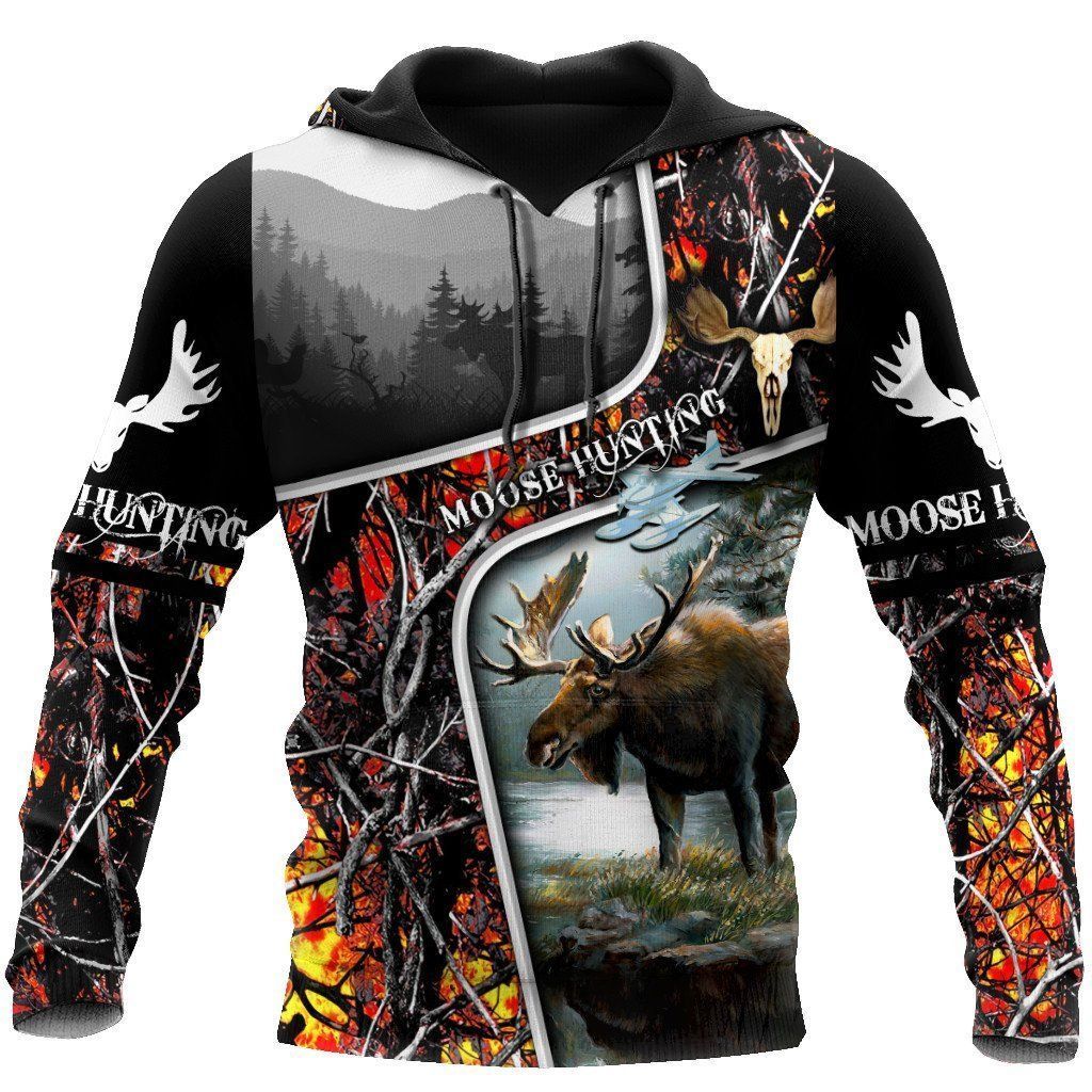 Moose Hunting Camouflage Basic 3D Printed Sublimation Hoodie Hooded Sweatshirt Comfy Soft And Warm For Men Women S to 5XL CTC1301298