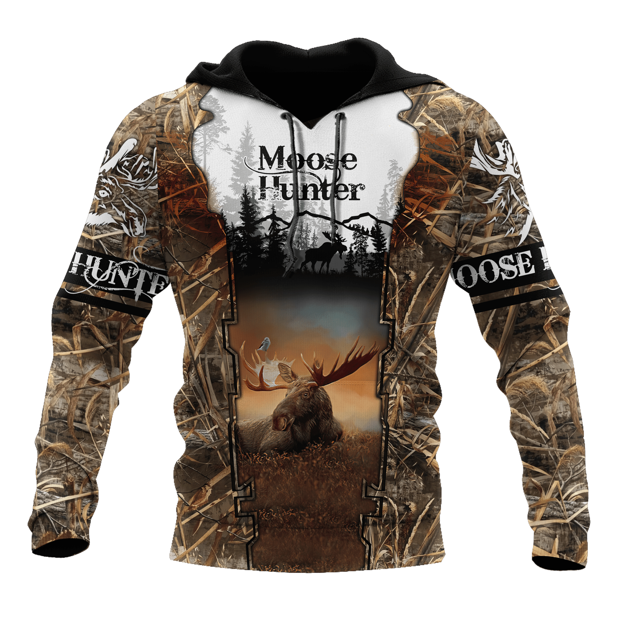 Moose Hunting Camouflage Good 3D Printed Sublimation Hoodie Hooded Sweatshirt Comfy Soft And Warm For Men Women S to 5XL CTC1301294