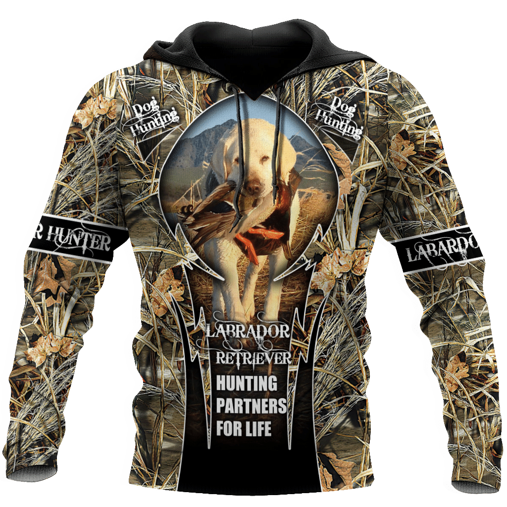 Labrador Hunting Camouflage Awesome 3D Printed Sublimation Hoodie Hooded Sweatshirt Comfy Soft And Warm For Men Women S to 5XL CTC1301349