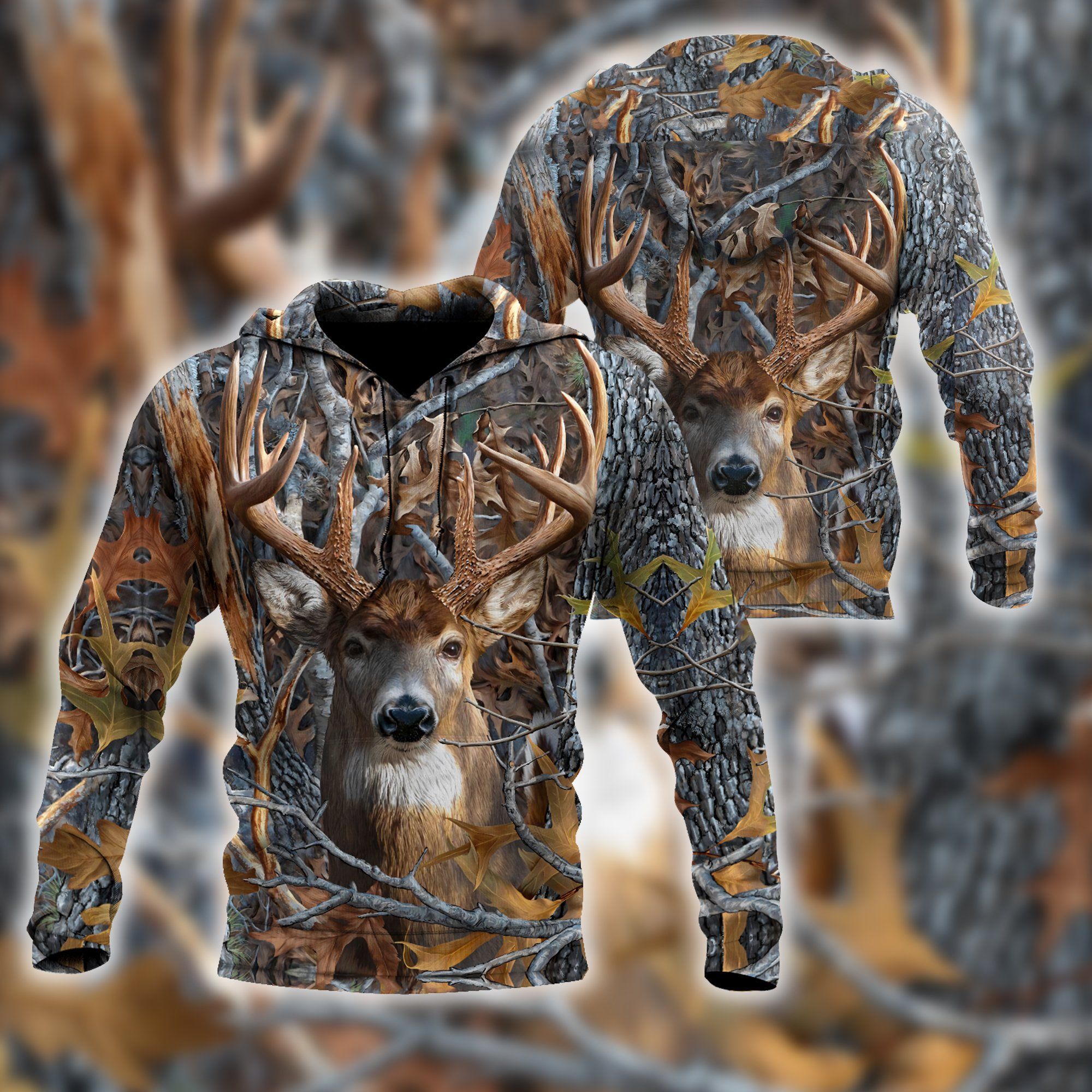 Camouflage Deer Hunting 3D Printed Sublimation Hoodie Hooded Sweatshirt Comfy Soft And Warm For Men Women S to 5XL CTC1501632