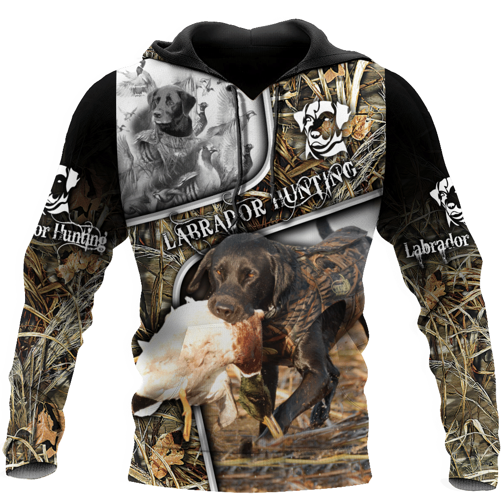 Labrador Hunting Camouflage Best 3D Printed Sublimation Hoodie Hooded Sweatshirt Comfy Soft And Warm For Men Women S to 5XL CTC1301347