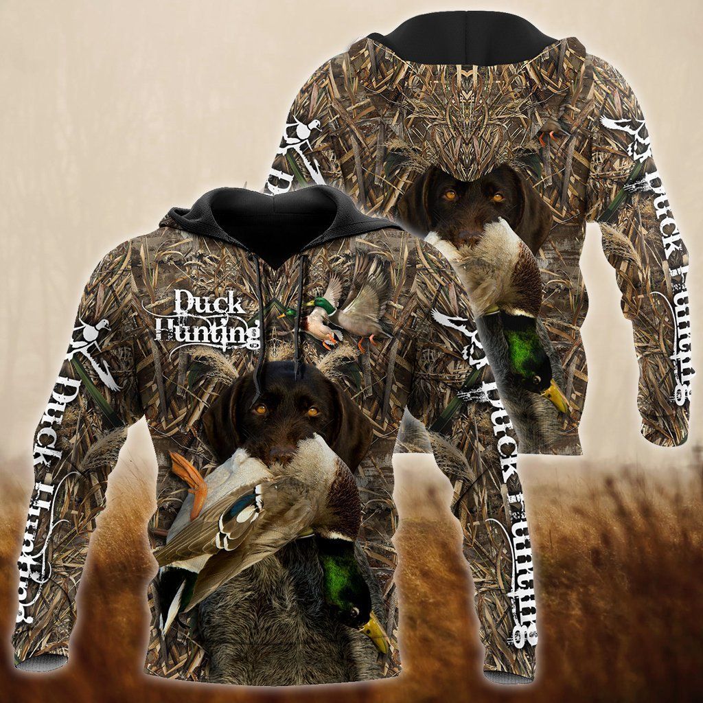 Duck Hunting Labrador Retriever Camouflage 3D Printed Sublimation Hoodie Hooded Sweatshirt Comfy Soft And Warm For Men Women S to 5XL CTC1501540