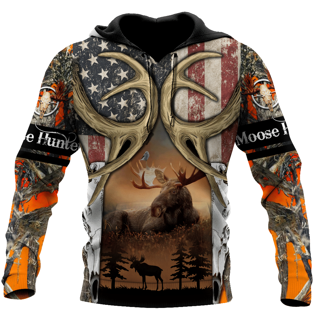 Moose Hunting Camouflage Cool 3D Printed Sublimation Hoodie Hooded Sweatshirt Comfy Soft And Warm For Men Women S to 5XL CTC1301296