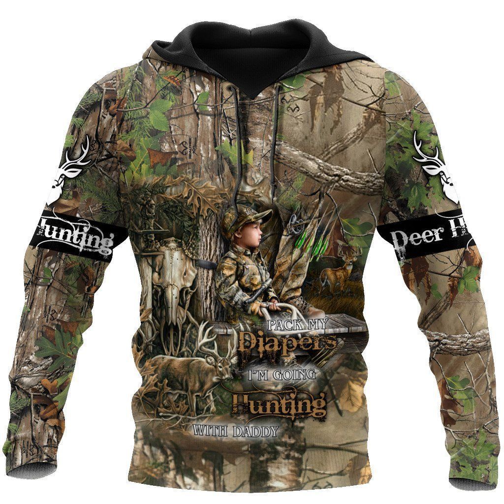 Boy Hunting Camouflage Cool 3D Printed Sublimation Hoodie Hooded Sweatshirt Comfy Soft And Warm For Men Women S to 5XL CTC1301635