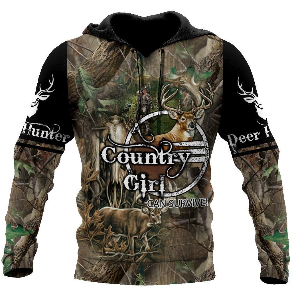 Country Girl Hunting Camouflage Cool 3D Printed Sublimation Hoodie Hooded Sweatshirt Comfy Soft And Warm For Men Women S to 5XL CTC1301596