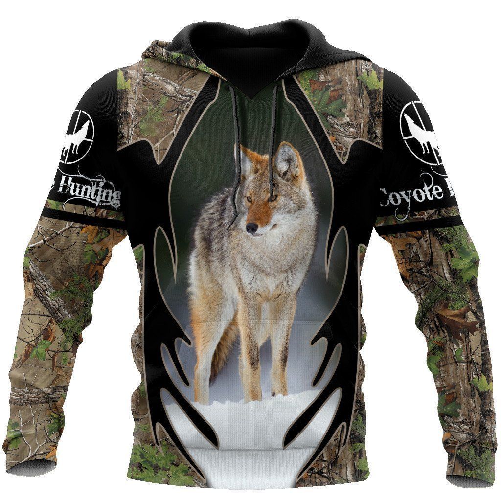 Coyote Hunting Camouflage Cool 3D Printed Sublimation Hoodie Hooded Sweatshirt Comfy Soft And Warm For Men Women S to 5XL CTC1501590