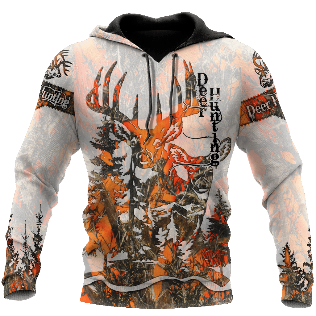 Deer Hunting Orange Camouflage Cool 3D Printed Sublimation Hoodie Hooded Sweatshirt Comfy Soft And Warm For Men Women S to 5XL CTC1501571