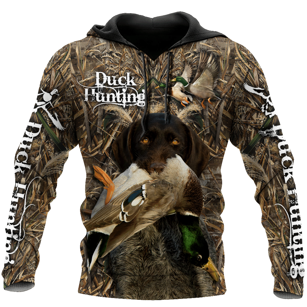 Duck Hunting Labrador Retriever Camo 3D Printed Sublimation Hoodie Hooded Sweatshirt Comfy Soft And Warm For Men Women S to 5XL CTC15011192