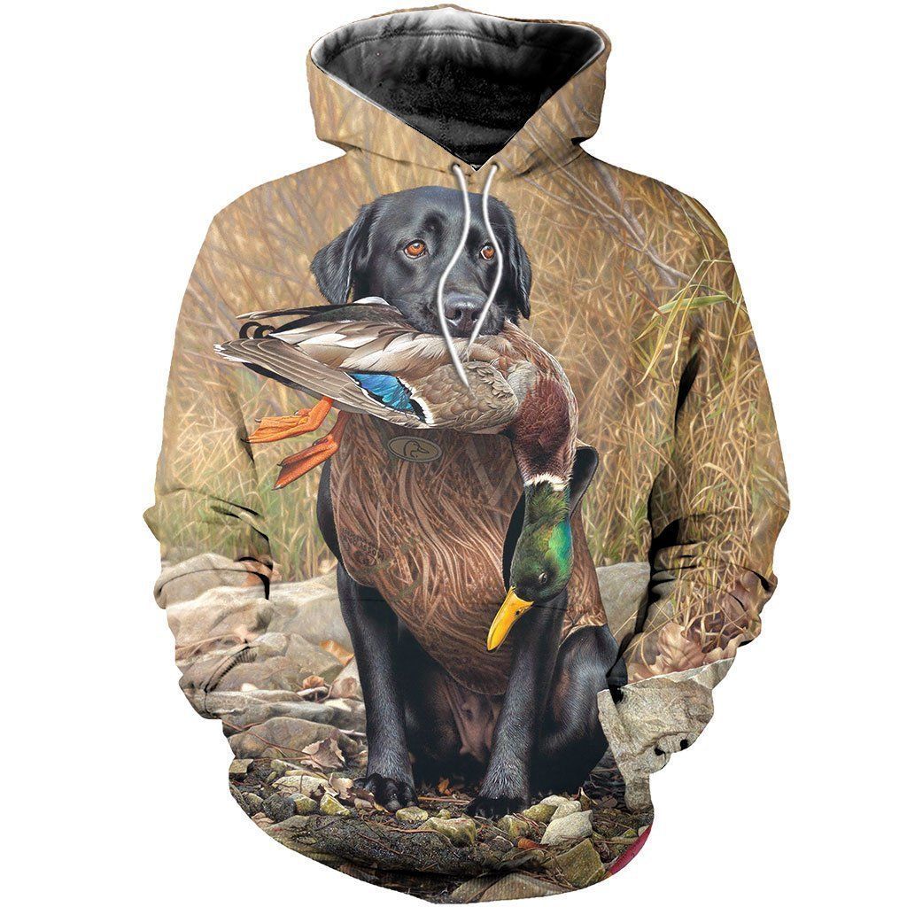 Dog Hunting Duck Camouflage Cool 3D Printed Sublimation Hoodie Hooded Sweatshirt Comfy Soft And Warm For Men Women S to 5XL CTC1601451