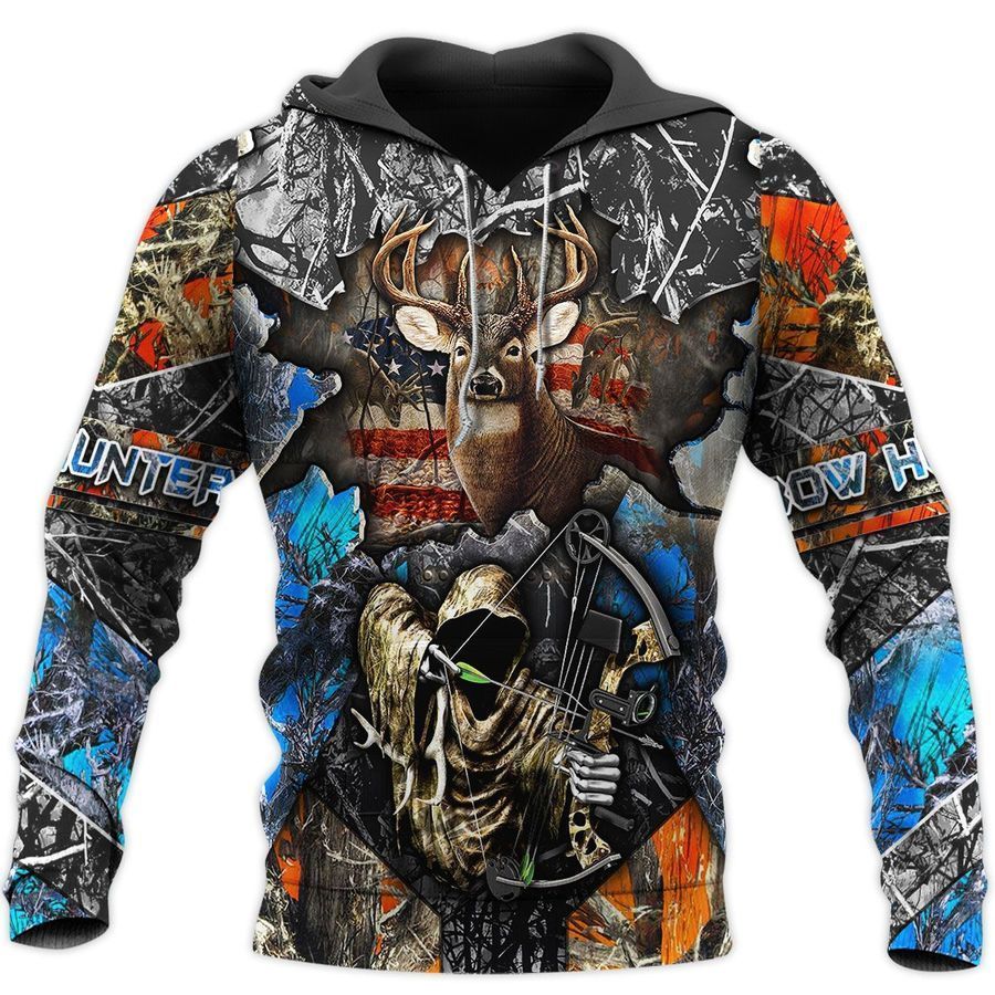 Deer Hunting Blue Camo Cool 3D Printed Sublimation Hoodie Hooded Sweatshirt Comfy Soft And Warm For Men Women S to 5XL CTC15011251