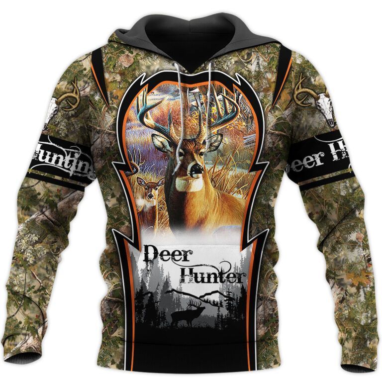 Deer Hunting Orange Camouflage Unique 3D Printed Sublimation Hoodie Hooded Sweatshirt Comfy Soft And Warm For Men Women S to 5XL CTC15011225