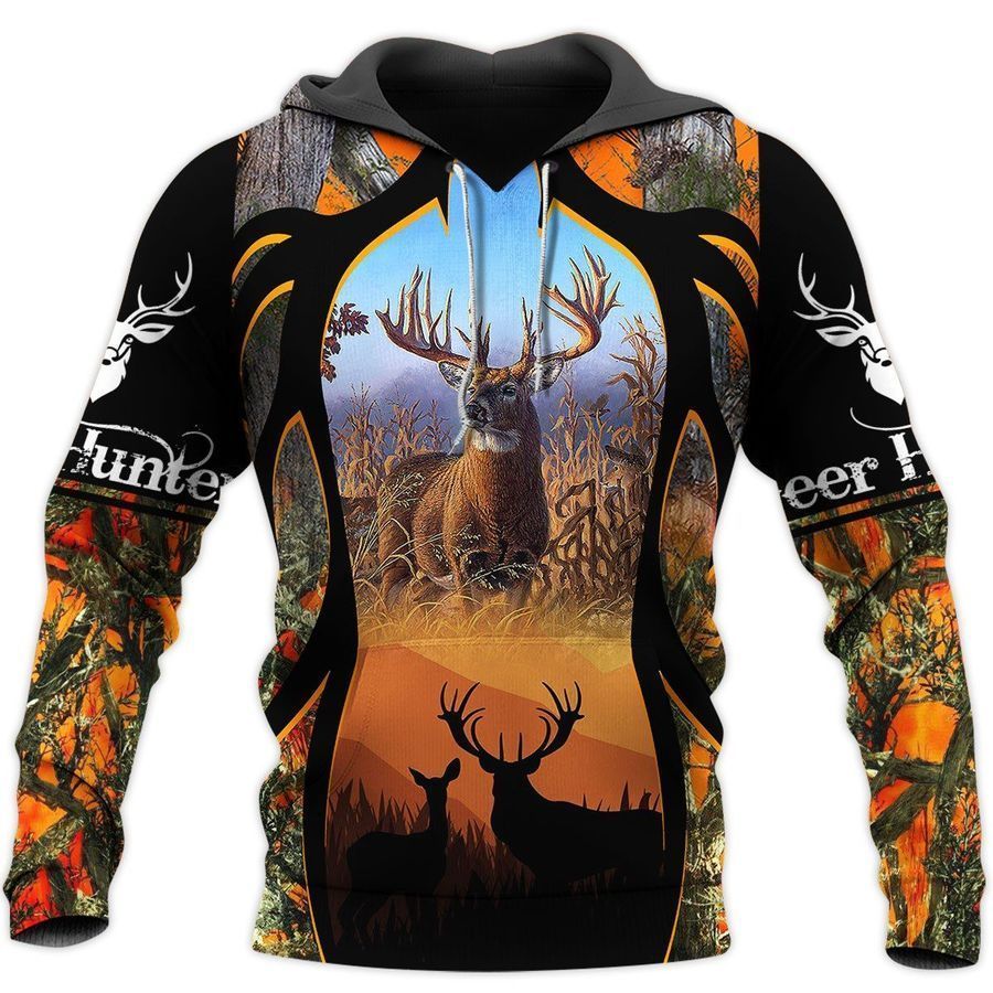 Deer Hunting Orange Camo Cool Design 3D Printed Sublimation Hoodie Hooded Sweatshirt Comfy Soft And Warm For Men Women S to 5XL CTC15011232