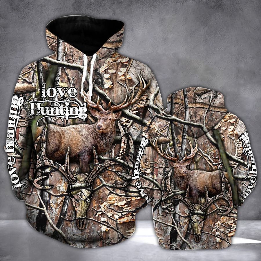 Love Deer Hunting Camouflage Cool 3D Printed Sublimation Hoodie Hooded Sweatshirt Comfy Soft And Warm For Men Women S to 5XL CTC15011117