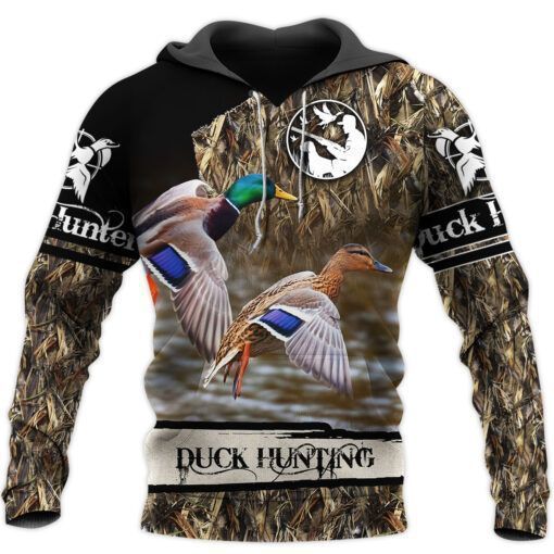 Duck Hunting Black Camo Awesome 3D Printed Sublimation Hoodie Hooded Sweatshirt Comfy Soft And Warm For Men Women S to 5XL CTC15011199