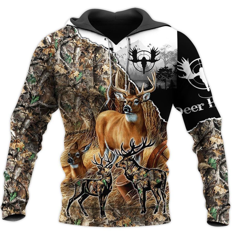 Love Deer Hunting Camouflage Cool Design 3D Printed Sublimation Hoodie Hooded Sweatshirt Comfy Soft And Warm For Men Women S to 5XL CTC15011118