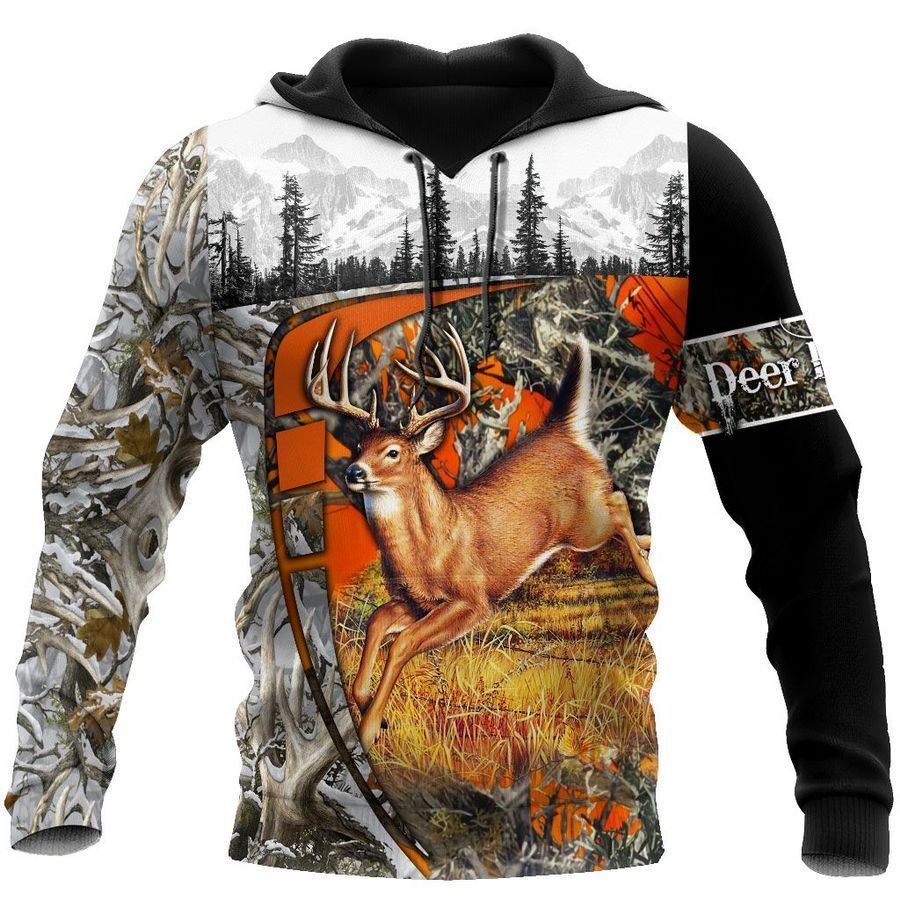 Deer Hunting Orange Camo Cool 3D Printed Sublimation Hoodie Hooded Sweatshirt Comfy Soft And Warm For Men Women S to 5XL CTC15011231