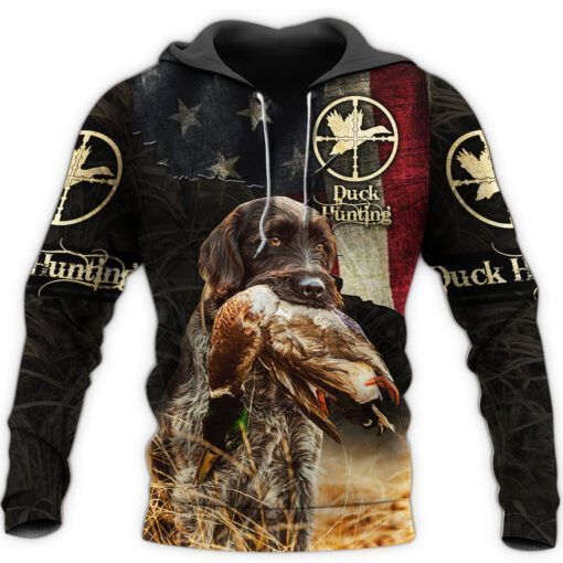 Dog Hunting Duck Black Cool Design 3D Printed Sublimation Hoodie Hooded Sweatshirt Comfy Soft And Warm For Men Women S to 5XL CTC15011210