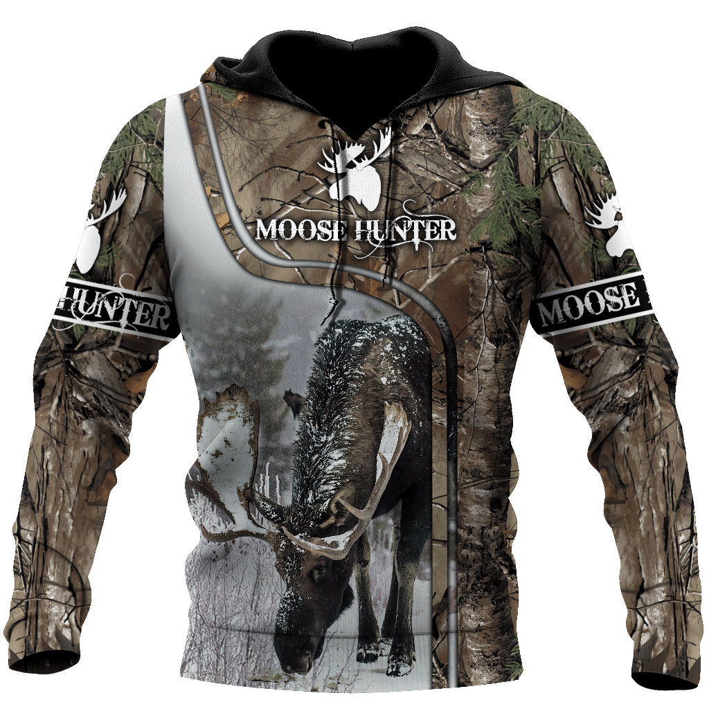 Moose Hunting Camouflage Cool 3D Printed Sublimation Hoodie Hooded Sweatshirt Comfy Soft And Warm For Men Women S to 5XL CTC1601264