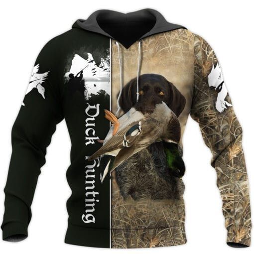 Duck Hunting Labrador Retriever Black Camo 3D Printed Sublimation Hoodie Hooded Sweatshirt Comfy Soft And Warm For Men Women S to 5XL CTC15011193