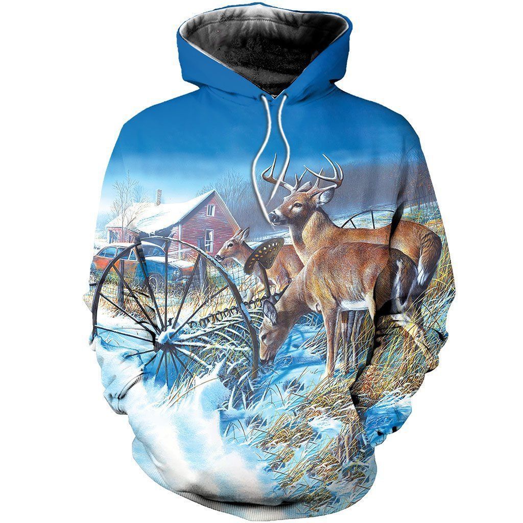 Deer Hunting Graphic Design 3D Printed Sublimation Hoodie Hooded Sweatshirt Comfy Soft And Warm For Men Women S to 5XL CTC1601453