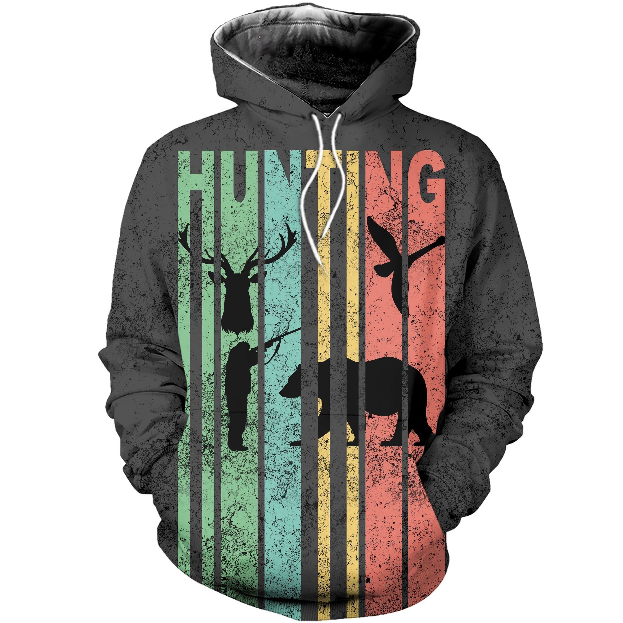 Hunting Retro Vintage Awesome Design 3D Printed Sublimation Hoodie Hooded Sweatshirt Comfy Soft And Warm For Men Women S to 5XL CTC1601350